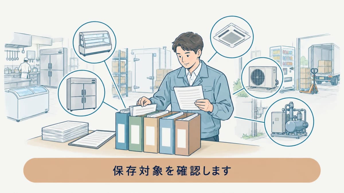 確認証明書を機器別の記録と保管する図