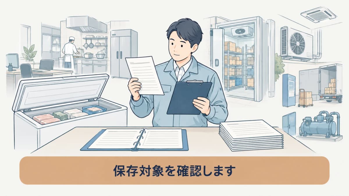 引取証明書と保存期限を照合する管理者の図