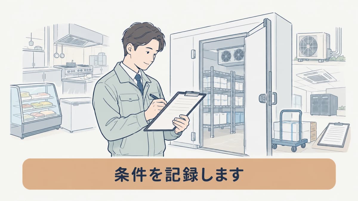 見積書に設置場所と訪問条件を記録する図