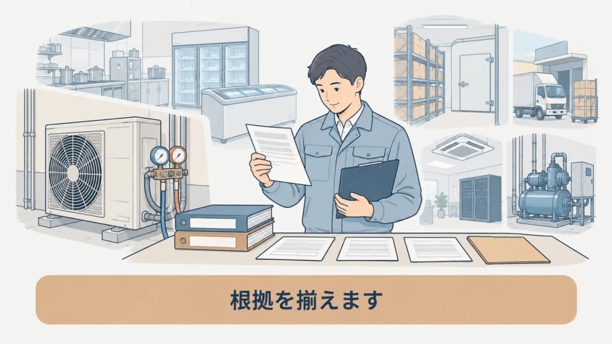 充塡量と回収量の根拠資料を揃える図