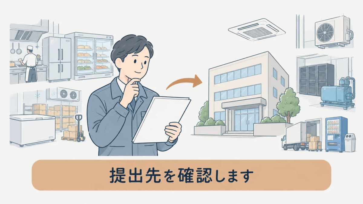 所管大臣への提出内容を確認する書類の図