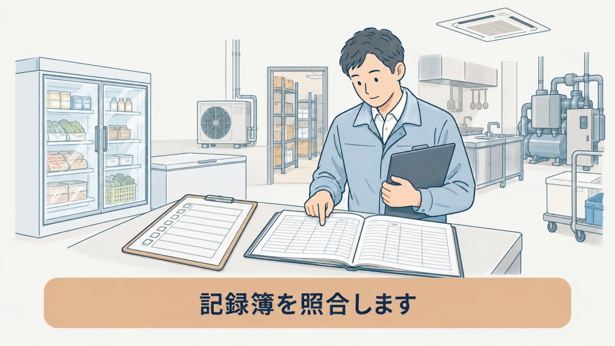点検整備記録簿の項目とRaMSログブックを対応させる図